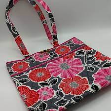 Vera bradley frill floral design coin/change purse. Vera Bradley Bags Vera Bradley Pink Grey Floral Tote Poshmark