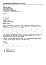 Sle Recommendation Letter For Restaurant Manager Sample Resume Restaurant Jobs Resume