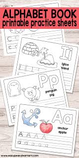The second page is all about the lowercase letter e with picture of eggs. Free Printable Alphabet Book Alphabet Worksheets For Pre K And K Easy Peasy Learners