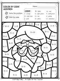 Christmas Color By Number Addition Facts Christmas Math Worksheets Christmas Color By Number Christmas Math