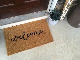 Welcome Greet Your Guests With This Cute Catchy Hand Painted Welcome Mat What Is It This Custom Door Mat Is Paint Meaning Custom Doormat Door Mat
