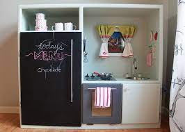 This darling transformation gives you a second chance to use a beloved item, because sometimes once just isn't enough. Diy Play Kitchen Made Out Of An Old Entertainment Center Kitchen Treaty Recipes