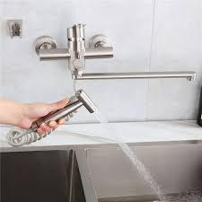 Robinet De Cuisine Mural En Acier Inox Brosse Anti Empreinte H17cm En 2020 Robinet De Cuisine Mural Robinet Cuisine Acier Inox
