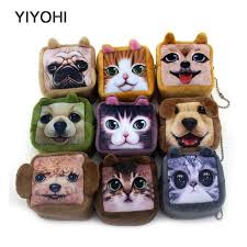 7cm 6cm 5cm Cute Style Novelty Cuboid 3d Animal Zip Plush Coin Purse Kawaii Children Coin Purse Women Wallet Mini Ha Wallets For Women Mini Handbags Coin Purse