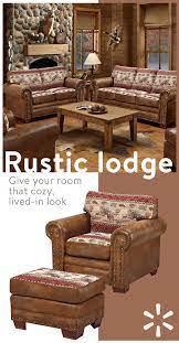 Give Your Home Some Old Rustic Charm And Comfort With Must Have Furniture From The Rustic Lodge Collection At Walmart Rustic Lodge Cabin Decor Rustic Furniture