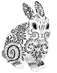 The Cute Rabbit Zentangle Coloring Book Coloring Book Art Animal Coloring Books Mandala Coloring Pages