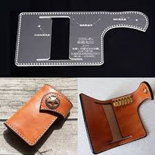 Leather Craft Clear Acrylic Long Wallet Bag Mould Pattern Stencil Template Set Leather Wallet Pattern Leather Craft Patterns Leather Craft