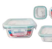 24 Pieces GLASS LOCKING Square Container VENT 320ML - Food Storage  Containers