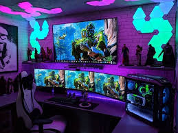 Xbox Gamingmonitor Fifa Cod Playstation 4k Xboxone Pes Battleroyale Proevolutionsoccer Gaming Pc Gaming Room Setup Video Game Rooms Game Room Decor