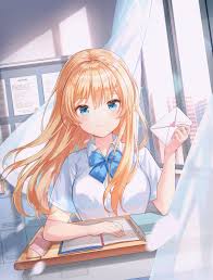 Anime girls with pink hair. Download 3111x4096 Beautiful Anime Girl Blonde School Uniform Letter Long Hair Wallpapers Wallpapermaiden