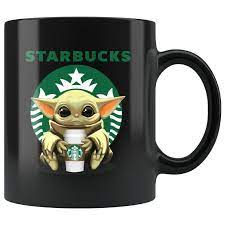 Starbucks Baby Yoda Star Wars Cute Yoda Starbucks Fun Black Etsy Black Coffee Mug Star Wars Mugs Star Wars Yoda