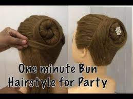 One Minute Bun Hairstyle For Party High Bun Hairstyle With Gown Easy Hairstyles Youtube High Bun Hairstyles Easy Hairstyles Bun Hairstyles