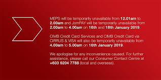 Get your own cimb bank credit card now! Cimbmalaysia On Twitter Important Notice The Following Services Will Be Temporarily Unavailable We Apologise For Any Inconvenience Caused
