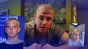 Is eminem's natural hair color black or that's a picture of him when he was little. I Dyed My Hair Eminem Blonde Youtube