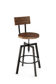 Wood and iron swivel bar stools. Buy Amisco S Architect Adjustable Screw Stool Wood Back Free Shipping