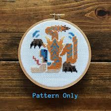I think it turned our really well, though i think it could have used more quarter stitches to smooth out the edges. Monster Hunter World Tigrex Cross Stitch Pattern Pdf Etsy Cross Stitch Patterns Cross Stitch Monster Hunter