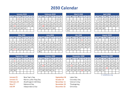 Printable 2021 calendar with federal holidays uploaded by robert ward on friday, march 12th, 2021. Pdf Calendar 2030 With Federal Holidays Wikidates Org