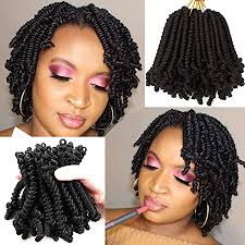 What are the styles and patterns of african hair braids? Amazon Com 3 Packs Short Curly Spring Pre Twisted Braids Syntheti Crochet Hair Extensions 10 Inch 15 Strands Pack Ombre Crochet Twist Braids Fiber Fluffy Curly Twist Braiding Hair Bulk 10 T1b 30 Beauty