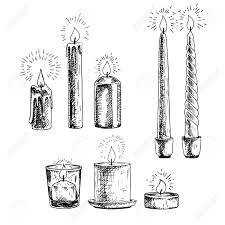 Hand Drawn Set Of Candles Retro Sketches Isolated Christmas Royalty Free Cliparts Vectors And Stock Illustration Image 65021970
