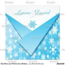 Sky Blue And White Snowflakes Wedding Invitation Zazzle Com Snowflake Wedding Invitation Snowflake Wedding Wedding Invitations