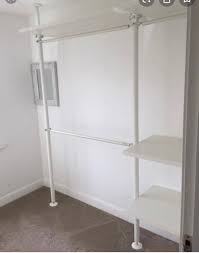 Just follow the ikea directions for this step and make sure you budget plenty of time. Clothes Rack Ikea Pole System For Walk In Wardrobe Furniture Home Living Furniture Shelves Cabinets Racks On Carousell