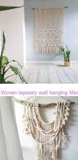 Woven Tapestry Wall Hanging Macrame Wall Hanging Long Etsy Macrame Wall Hanging Modern Macrame Fiber Art Textiles Natural Cotton Rope Peruvian Wool Boho
