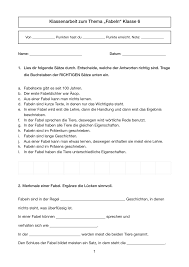 Klassenarbeit Fabeln Inkl Differenzierter Fassung Und Erwarttungshorizont Unterrichtsmaterial Im Fach Deutsch In 2020 Klassenarbeiten Fabeln Erste Klasse
