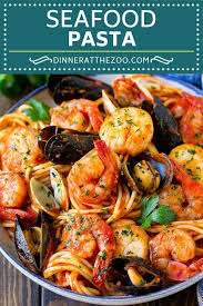 This Seafood Pasta Is A Mix Of Shrimp Clams Mussels And Scallops All Tossed Together With Spaghetti Seafood Pasta Recipes Mixed Seafood Recipe Seafood Pasta