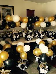 Black And Gold Babyshower Centerpieces Shop Rent Consign Motherhoo Birthday Decorations For Men 50th Birthday Decorations Black And Gold Party Decorations