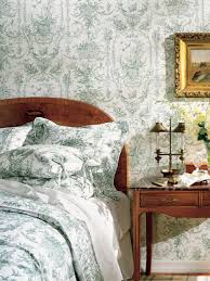 Toile de jouy is a classic bedding collection proudly made in canada. Country Bedroom With Green And White Toile Wallpaper Hgtv