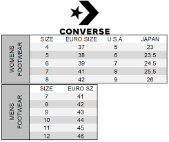 Converse Size Chart Gallery Of Chart 2019
