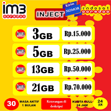 Berikut pilihan paket dan cara daftar paket internet 4g lte im3. Isi Ulang Kuota Intermet Paket Data Inject Indosat Im3 Ooredoo 3gb 5gb 13gb 21gb Shopee Indonesia