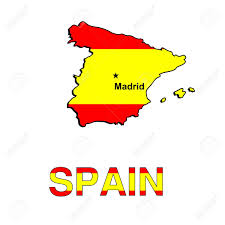 The spanish flag is a red and yellow horizontal triband. Spain Map In The Form Of The Spanish Flag On A White Background Stock Photo Picture And Royalty Free Image Image 8036813