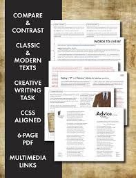 Compare Contrast Texts Poetry Drama Non Fiction In Ccss Lesson Fun Stuff Contrast Words Literary Analysis If Rudyard Kipling