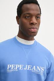 Pepe Jeans bluza DYLAN CREW męska kolor fioletowy z aplikacją PM582756