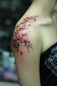 Black And White Cherry Blossom Shoulder Tattoo Pin By Misty Thompson On Ink Shoulder Tattoos For Women Flower Tattoo Shoulder Cherry Blossom Tattoo