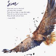 Soar On Wings Like Eagles Isaiah 40 31 Scripture Art Print
