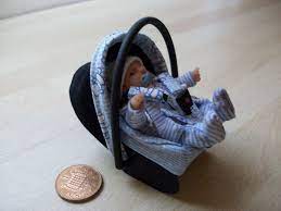Dolls House Ooak Sculpt Baby Boy Car Seatbaby Carrier 112 Scale Baby Doll Car Seat Baby Boy Car Seats Baby Car Seats