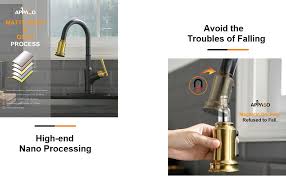 The best kitchen faucet brands. Appaso Pull Down Kitchen Faucet With Magnetic Docking Sprayer Solid Brass Single Handle High Arc One Hole Pull Out Kitchen Sink Faucets Black And Gold 135bbng Amazon Com