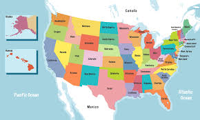 The name of the state or territory that contains the city/town. United States Of America Map With States Names 1949335 Vector Art At Vecteezy