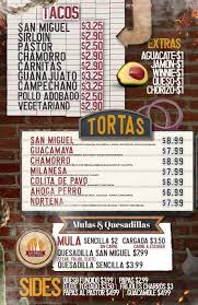 Restaurants in walt disney world menus in walt disney world. Online Menu Of San Miguel Taqueria Torteria Restaurant El Paso Texas 79907 Zmenu