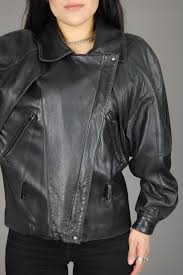 Vintage Black North Beach Buttery Soft Leather Jacket 80s Etsy Leather Jacket Cotton Lycra Fabric Studded Denim