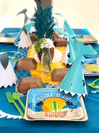Ready To Catch A Wave And Maybe Run From A Shark This Surfing Party Is So Simple And Fun Check Out All The S In 2020 Surf Party Shark Themed Party