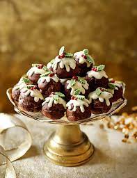 Chocolate Profiterole Christmas Puddings Recipe Christmas Food Christmas Chocolate Desserts Christmas Cooking