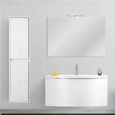 Mobile Bagno Sospeso Con Cassettone 100 Cm Bianco Opaco Specchio E Colonna Reversibile Mobile Bagno Bagni Sospesi Bagno