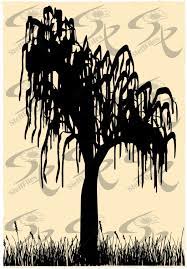 Vector Weeping Willow Treeart Printsvgdxfai Png Eps Etsy In 2021 Tree Illustration Tree Silhouette Weeping Willow