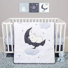 Walmart.ca carries complete crib bedding sets that include quilts, bumper pads, fitted sheets, crib skirts, window valances and diaper stackers. Sammy Lou Bearly Dreaming 4 Piece Bear Crib Bedding Set In White Navy Bed Bath Beyond