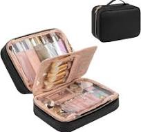 OCHEAL Bolsa de maquillaje, bolsa de viaje de maquillaje, bolsa  organizadora de cosméticos impermeable de gran capacidad con compartimento  para ...