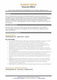 Seeking to improve finances at execulink community services. Financial Officer Resume Samples Qwikresume