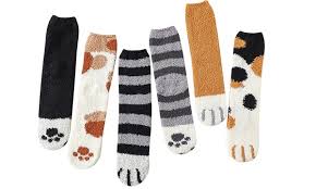 #princess cheeto #holiday cats #cat #cats #cat feet #socks #christmas socks #cat socks #happy holidays #bed time #kawaii #neko #gato #cats of tumblr. Fleece Cat Paw Socks Six Pack